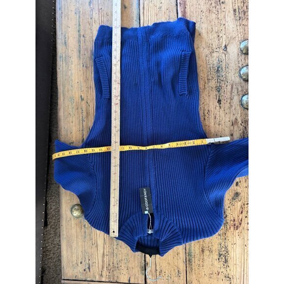 NWT-Coofandy Women's Blue Sweater Size M cardigan long sleeve zip‎ up polyester - Picture 7 of 7